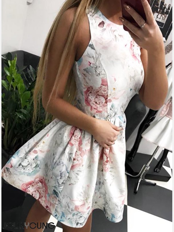 STUDI Kort kjole med blomsterprint