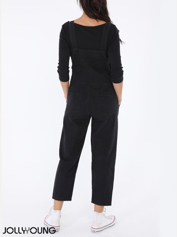 ABRIL Buksedragt i sort denim