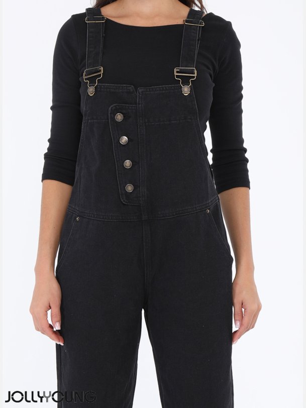 ABRIL Buksedragt i sort denim