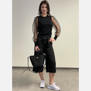 AMBROSIA Sort trekvart bukser