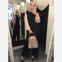 ASOS Open shoulder jumpsuit i sort farve