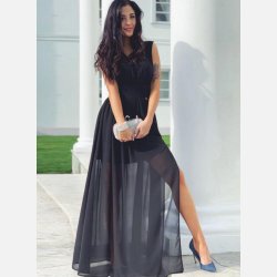 ALISSA Sort maxi kjole