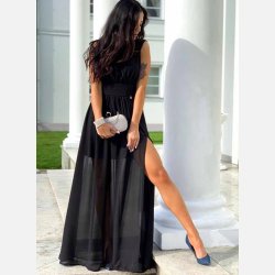 ALISSA Sort maxi kjole