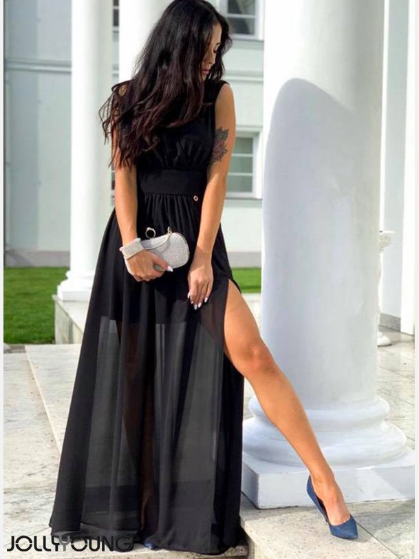 ALISSA Sort maxi kjole