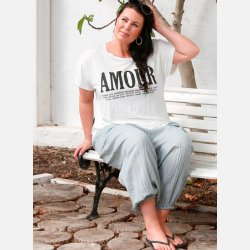 AUBREY Plus size T-shirt med tekstprint