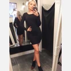 BINETTE 3 Sort midi kjole 