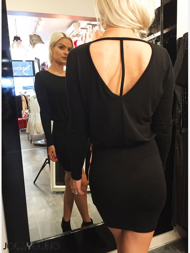 BINETTE 3 Sort midi kjole 