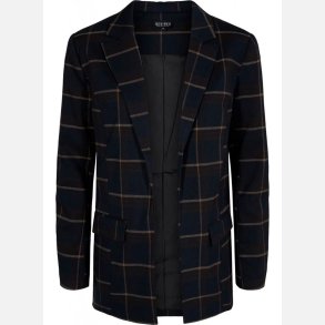 BERTA Klassisk ternet blazer i farve blue night