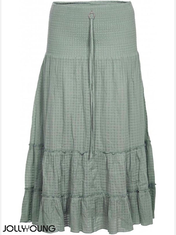 CALLIE Plus size nederdel i dusty mint farve