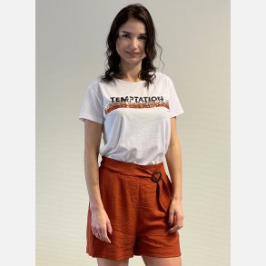 CINDA Hvid t-shirt med pailletter