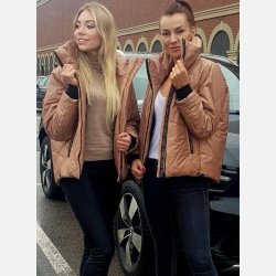 COMA Brun vinterjakke med hj krave