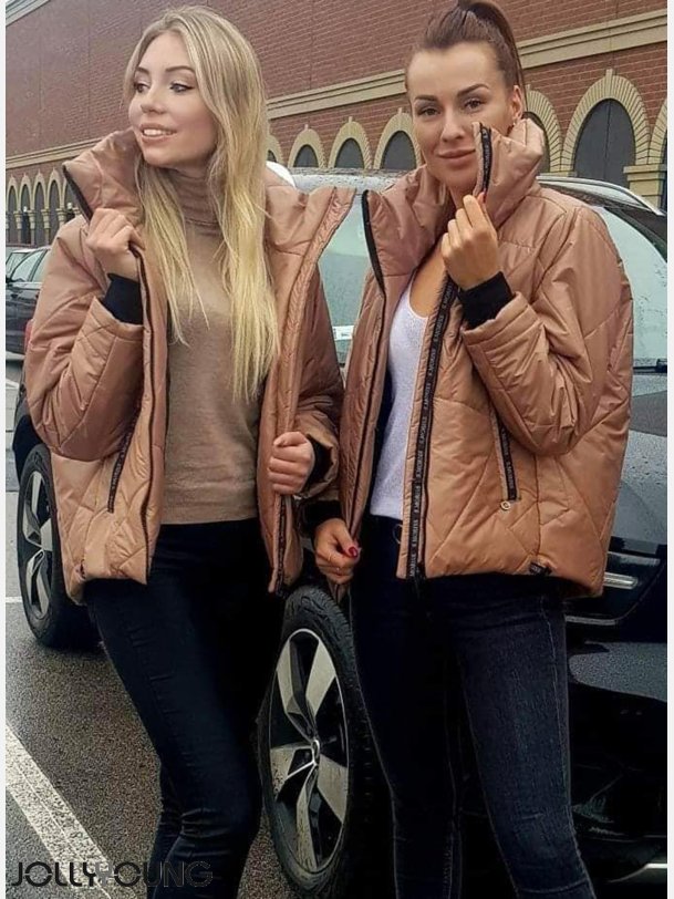 COMA Brun vinterjakke med hj krave