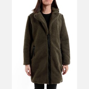 DALENA Grn jakke i imiteret pels