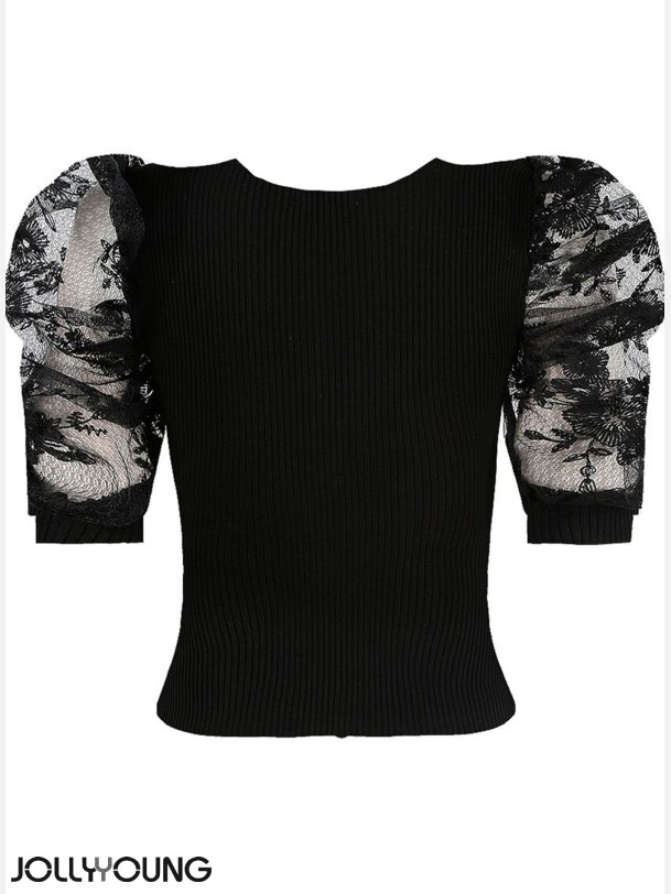 DASTER Sort striktrje med blonde rmer