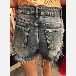 RIVA Denim shorts med slid
