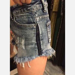 RIVA Denim shorts med slid