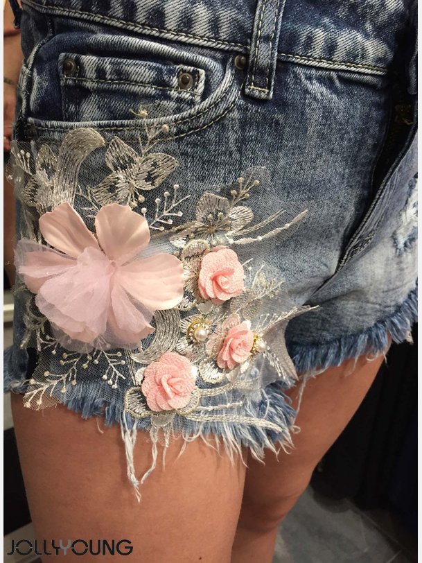 RIVA Denim shorts med slid