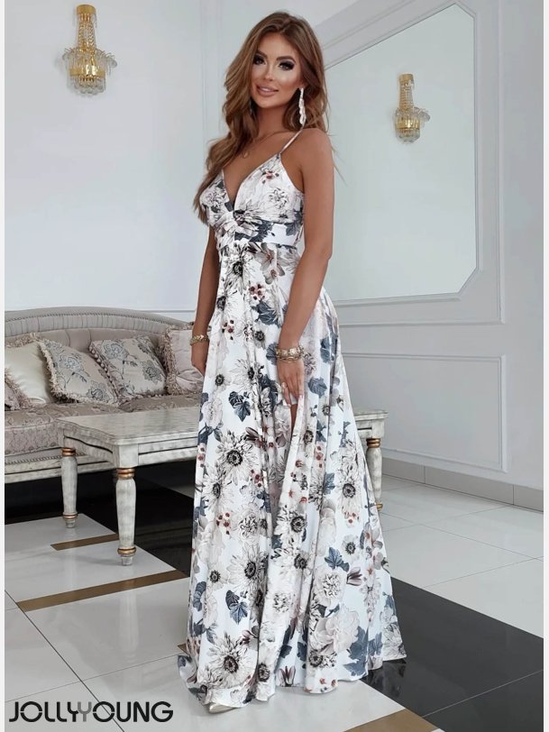 DORJANA BIS Lang kjole i blomsterprint