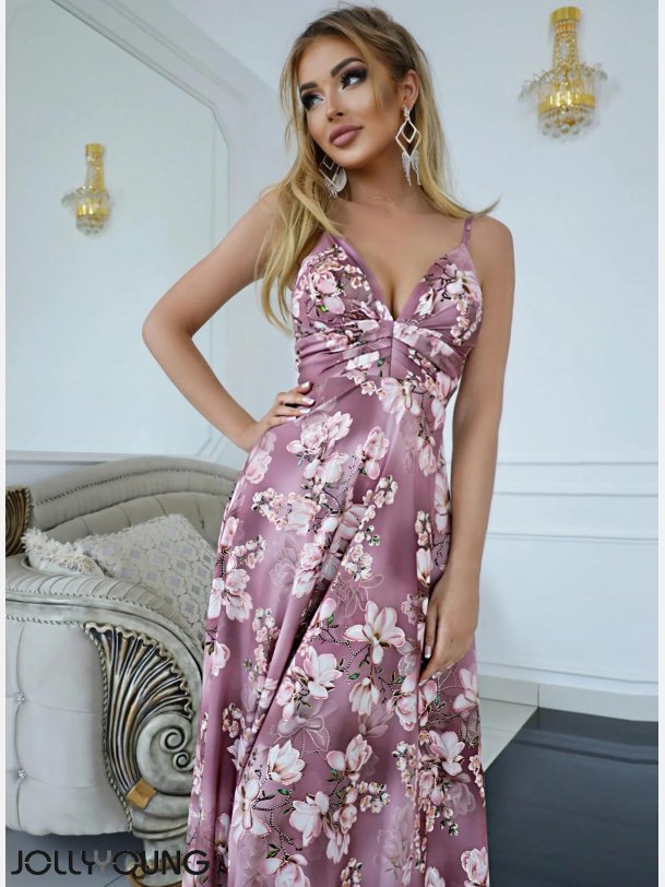 DORJANA BIS Maxi kjole i blomsterprint