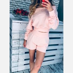 DANIELLE Top og shorts st i lyserd pastelfarve