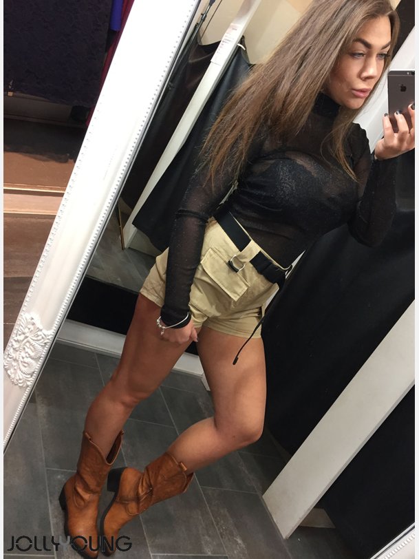 FAIRY Top i stertchy metallic materiale