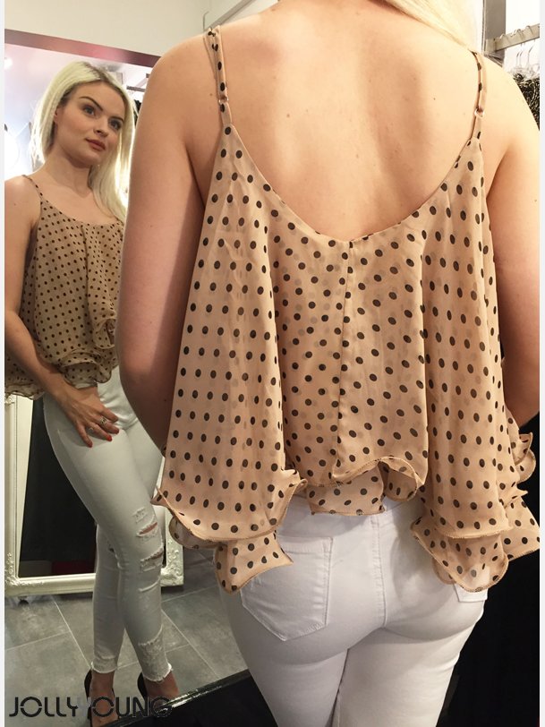 FILIS Dobbeltlag top med prikker