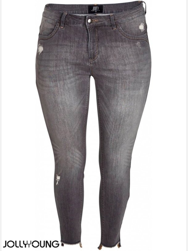 FIA Plus size denim bukser med sliddetaljer