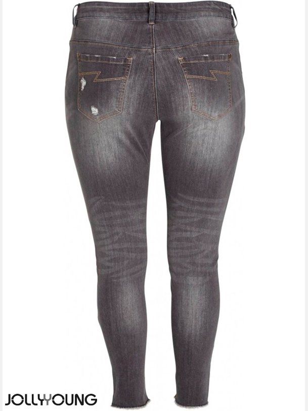 FIA Plus size denim bukser med sliddetaljer