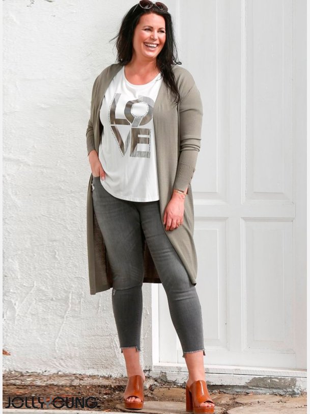 FIA Plus size denim bukser med sliddetaljer
