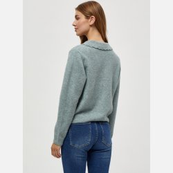 GEA Kort cardigan i bl melange farve 