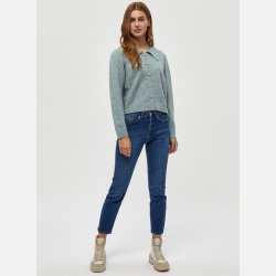 GEA Kort cardigan i bl melange farve 