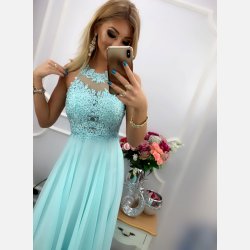 GATTI Lang kjole i mint farve med sten og broderier