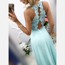 GATTI Lang kjole i mint farve med sten og broderier