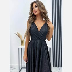 ILONA Sort lang kjole