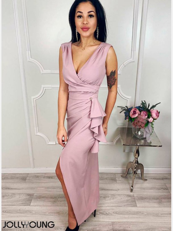 IWET Maxi kjole i rosa farve