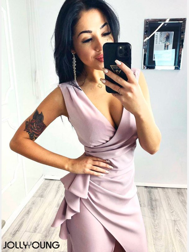 IWET Maxi kjole i rosa farve