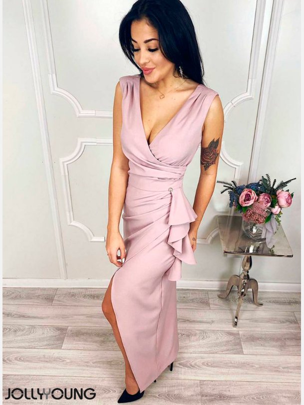 IWET Maxi kjole i rosa farve