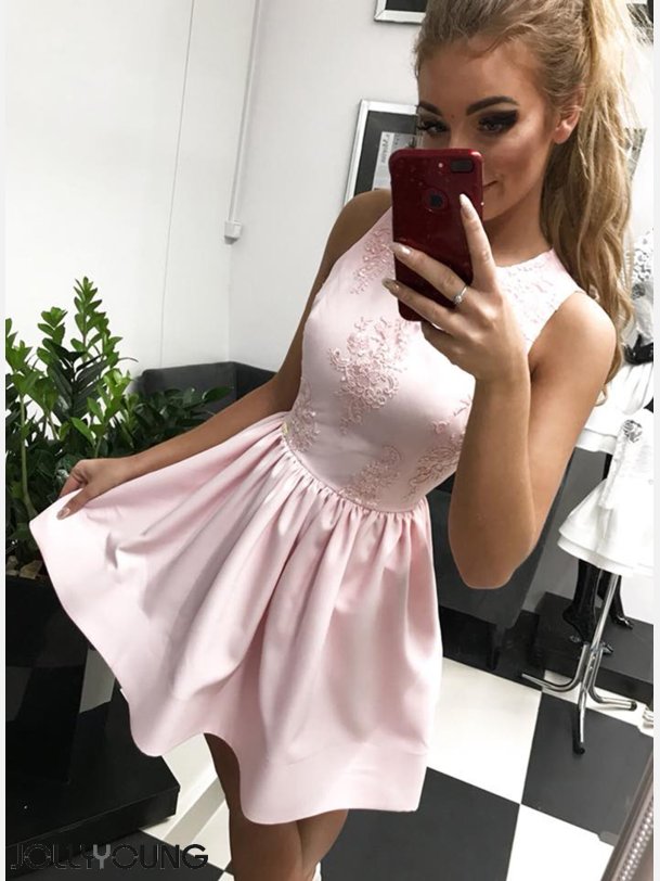 KAREN Midi kjole i pink farve med mesh og broderier