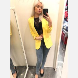 JOBIS Klassisk blazer i gul farve