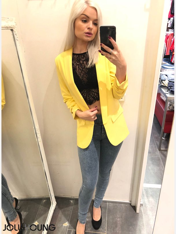 JOBIS Klassisk blazer i gul farve