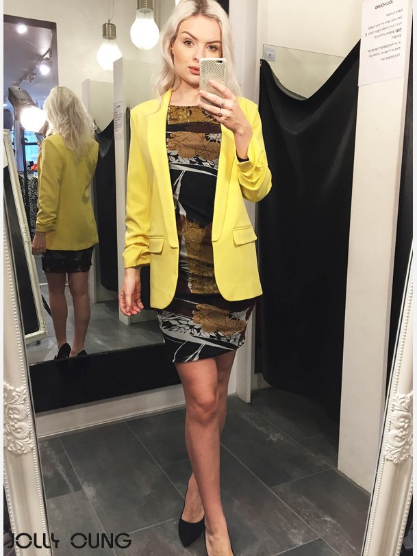 JOBIS Klassisk blazer i gul farve