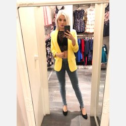 JOBIS Klassisk blazer i gul farve