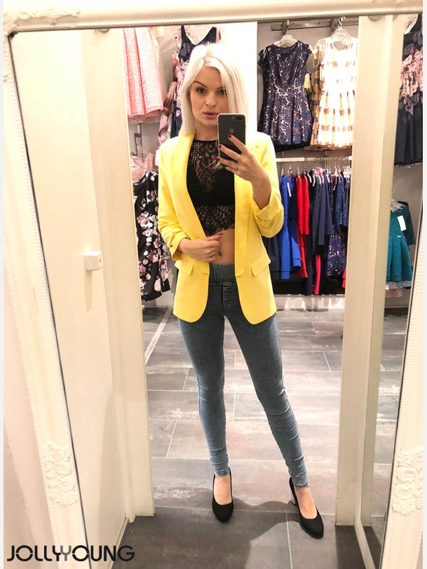 JOBIS Klassisk blazer i gul farve