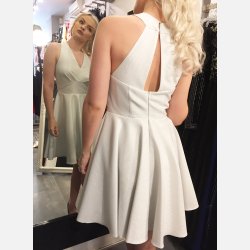 MISSI Kort rmels shiny kjole i gr/slv farve