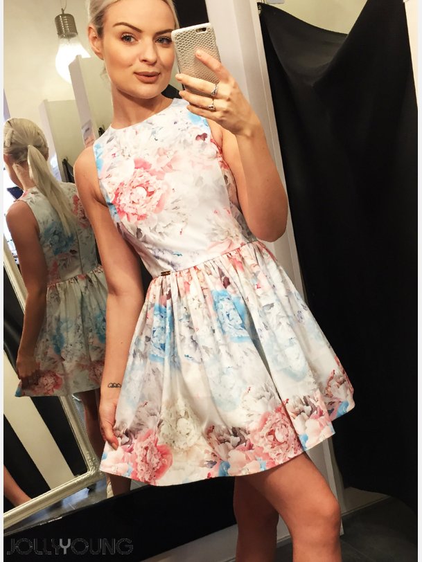 STUDI Kort kjole med blomsterprint