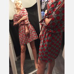 KORA Kort mnstret kjole