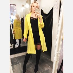 ADEL Lang ls jakke i gul farve