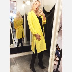 ADEL Lang ls jakke i gul farve