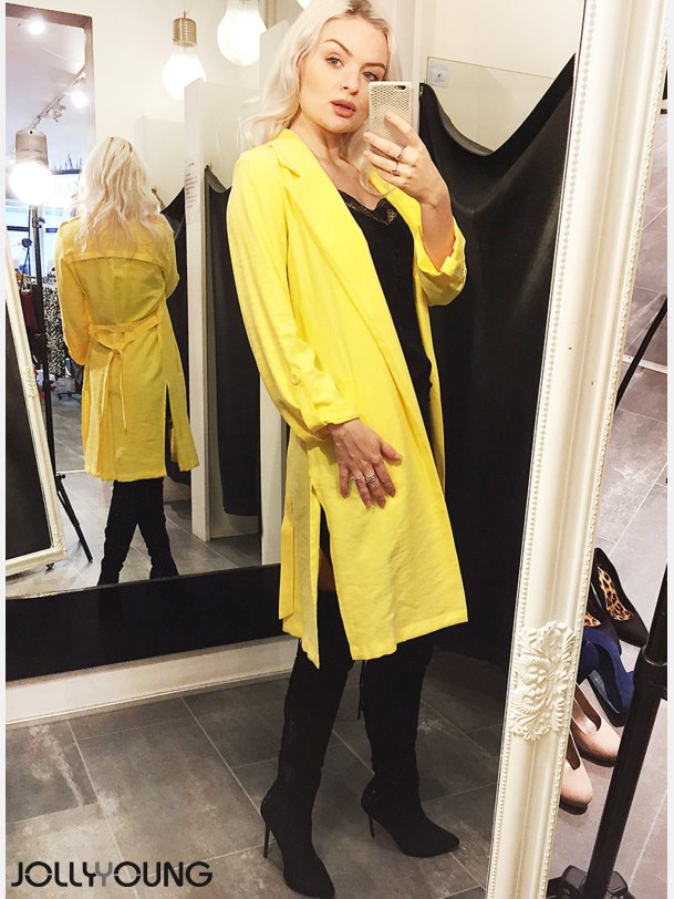 ADEL Lang ls jakke i gul farve