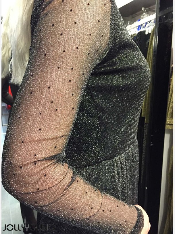 SEFFIE Lang sort glimmer kjole